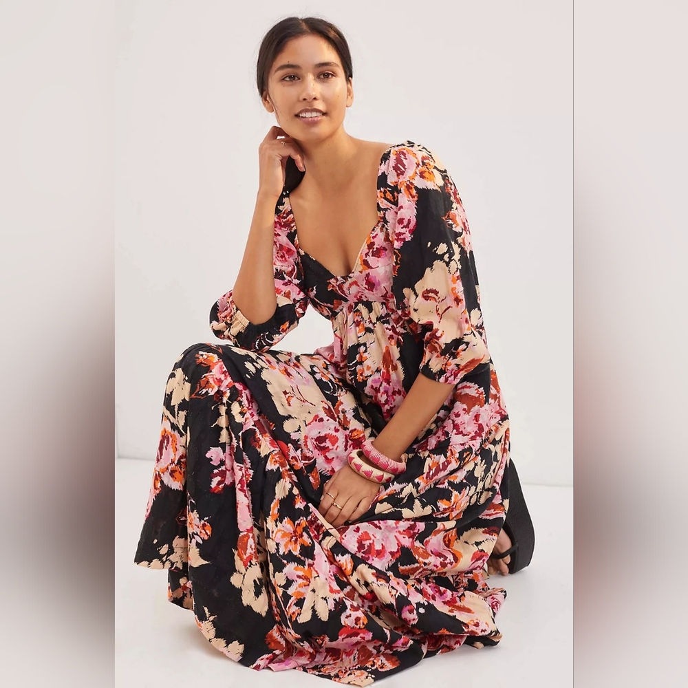 Anthropologie bloss floral maxi dress small